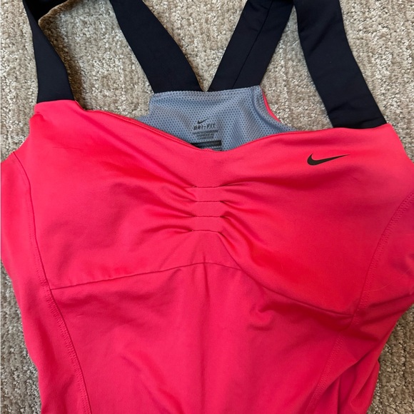 Nike Women's Coral -Red Tank Top with Black Straps - Picture 3 of 7